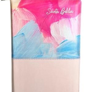 Biblia manual letra gigante Rosa multicolor