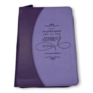 Libreta Imitación Piel Púrpura con Cierre Amor de Dios