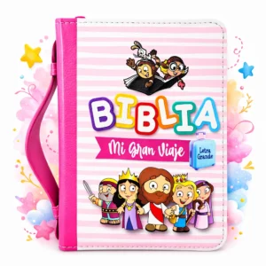Biblia RVR6045cz/ Mi Gran Viaje Rosa/ Rayas Con Manija