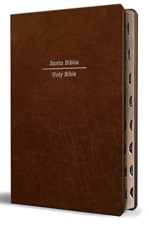 Biblia Bilingüe RVR 1960 ESV Letra Grande Símil Pile Marrón con Índice