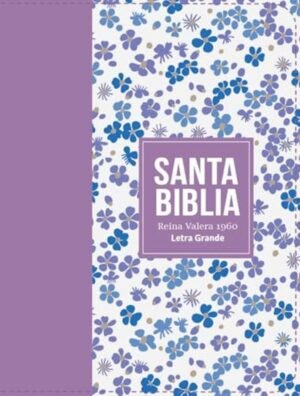 Biblia RVR 1960 Compacta Símil Piel Flores Lila Claro