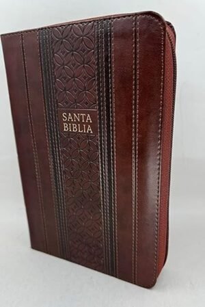 Custom RVR 1960 Biblia Letra Grande Tamano Manual, Edicion Limitada 2024, Marron Simil Piel Con Cierre E Indice