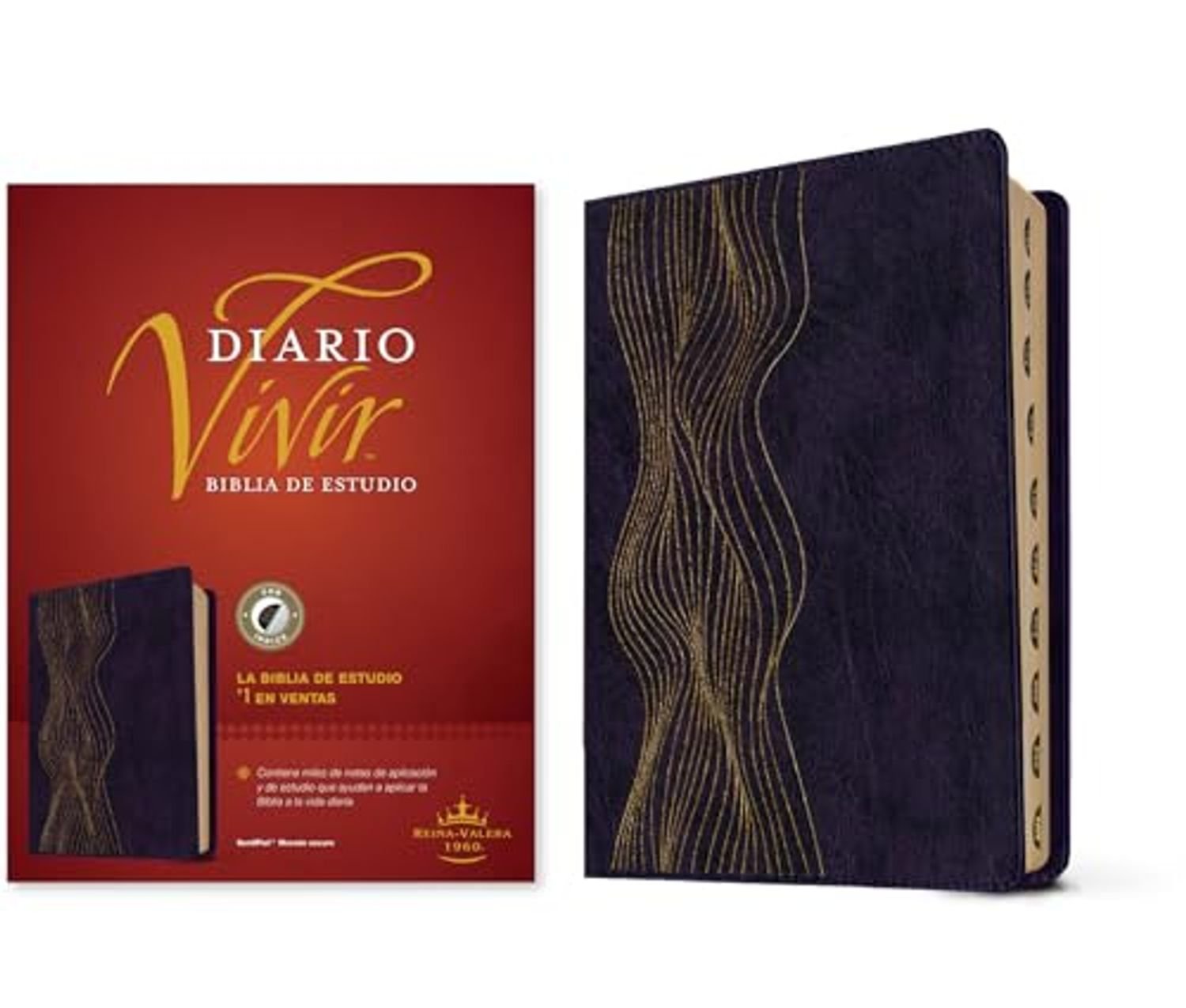 Biblia RVR 1960 de Estudio del Diario Vivir Símil Piel Morado Oscuro Índice Letra Roja 1 Biblia RVR 1960 de Estudio del Diario Vivir Símil Piel Morado Oscuro Índice Letra Roja