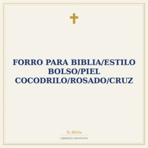 Forro Para Biblia/Estilo Bolso/Piel Cocodrilo/Rosado/Cruz