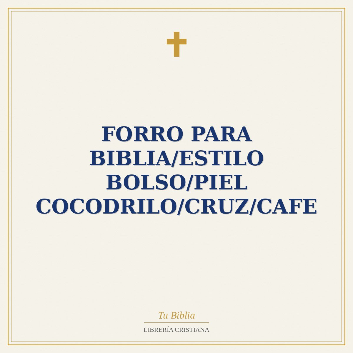 Forro Para Biblia/Estilo Bolso/Piel Cocodrilo/Cruz/Cafe 1 Forro Para Biblia/Estilo Bolso/Piel Cocodrilo/Cruz/Cafe