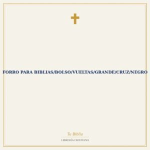 Forro Para Biblias/Bolso/Vueltas/Grande/Cruz/Negro
