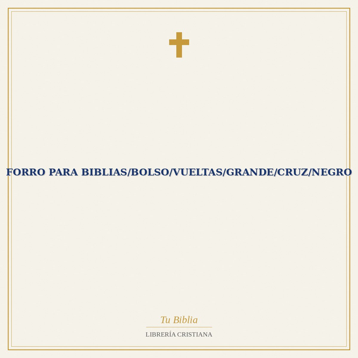Forro Para Biblias/Bolso/Vueltas/Grande/Cruz/Negro 1 Forro Para Biblias/Bolso/Vueltas/Grande/Cruz/Negro
