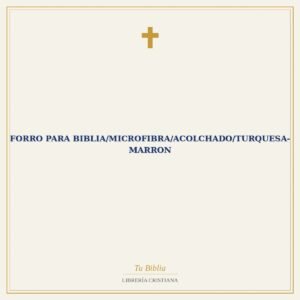 Forro Para Biblia/Microfibra/Acolchado/Turquesa-Marron