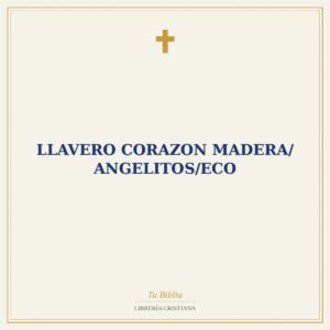 Llavero Corazon Madera/ Angelitos/ECO