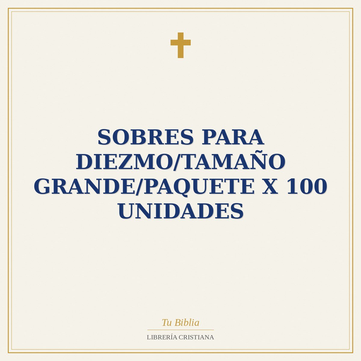 Sobres Para Diezmo/Tamaño Grande/Paquete X 100 Unidades 1 Sobres Para Diezmo/Tamaño Grande/Paquete X 100 Unidades