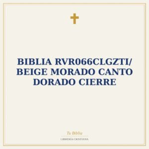 Biblia RVR066cLGZTI/ Beige Morado Canto Dorado Cierre