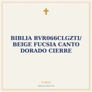 Biblia RVR066cLGZTI/ Beige Fucsia Canto Dorado Cierre
