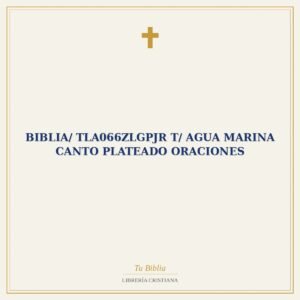 Biblia/ TLA066ZLGPJR T/ Agua Marina Canto Plateado Oraciones