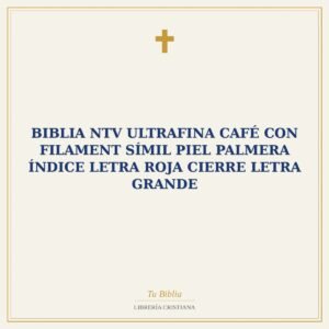 Biblia NTV Ultrafina Café con Filament Símil Piel Palmera Índice Letra Roja Cierre Letra Grande