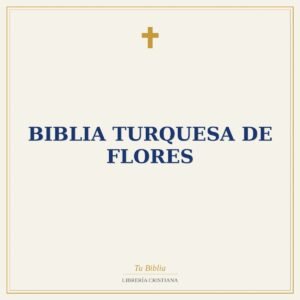 Biblia turquesa de flores