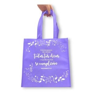 Bolsa Tote Bag Lila Pon en Manos del Señor