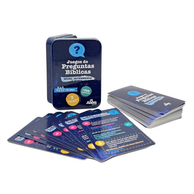 Juego de las Preguntas Bíblicas. Nivel Intermedio Juego con 52 Cartas en Caja Metálica 1 Juego de las Preguntas Bíblicas. Nivel Intermedio Juego con 52 Cartas en Caja Metálica