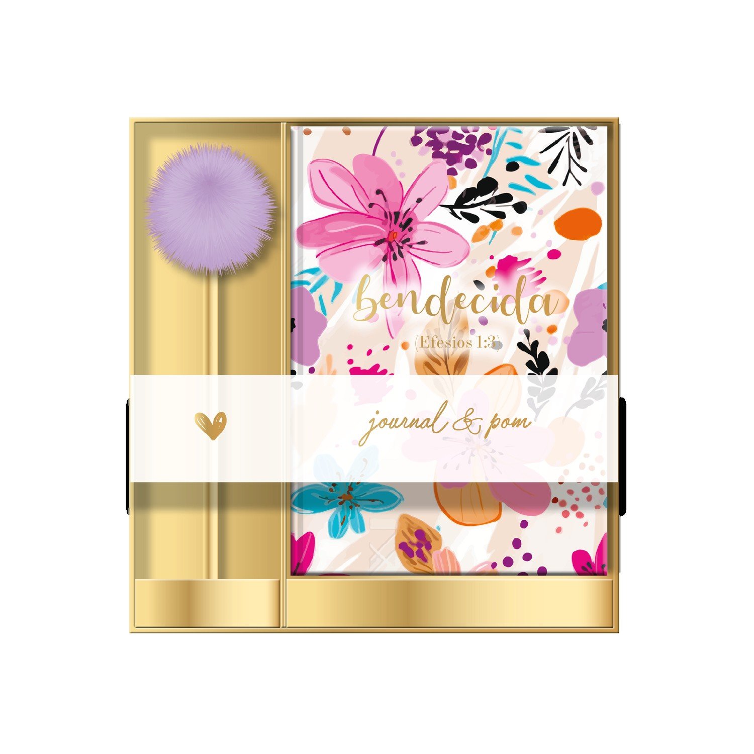 Pack Diario y Boligrafo Pom Pom: Bendecida 1 Pack Diario y Boligrafo Pom Pom: Bendecida
