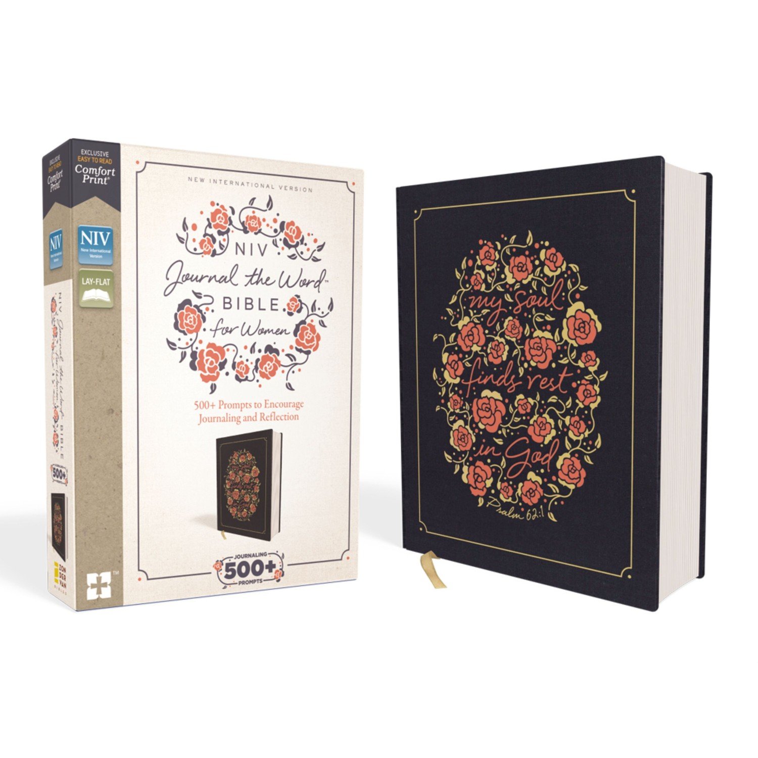 NIV, Journal The Word Bible For Women, Cloth Over Board, Navy, Red Letter, Comfort Print: 500+ Prompts To Encourage Journaling And Reflection 1 NIV, Journal The Word Bible For Women, Cloth Over Board, Navy, Red Letter, Comfort Print: 500+ Prompts To Encourage Journaling And Reflection