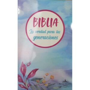 Biblia RV60 con cierre Flor Rosada-Azul