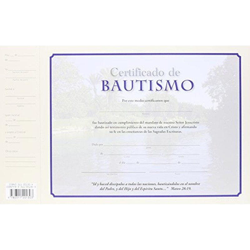 Certificados de Bautismo 1 Certificados de Bautismo