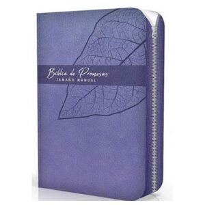 Biblia De Promesa Manual Piel Lavanda Letra Grande RVR60 Cierre