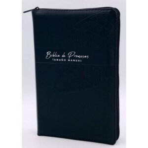 Biblia De Promesa Manual Piel Negro Letra Grande RVR60 Cierre