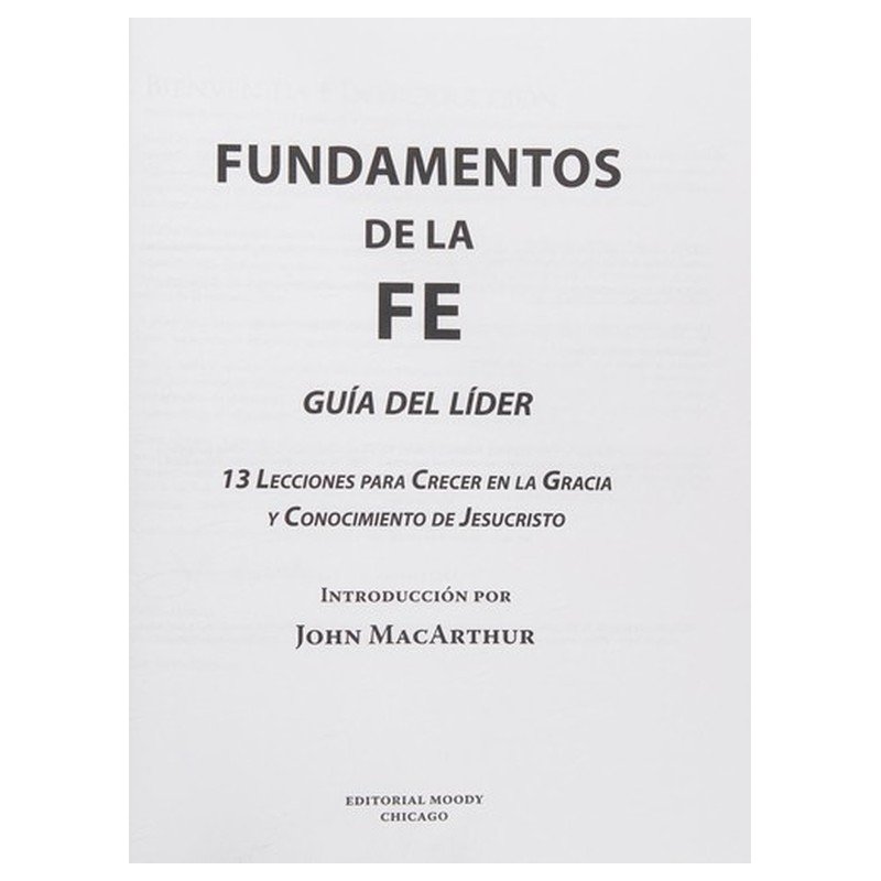Fundamentos De La Fe/Guia Del Lider 1 Fundamentos De La Fe/Guia Del Lider