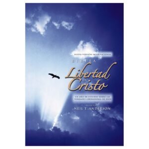 Biblia/NVI/Libertad En Cristo/Piel/Azul Claro-Crema