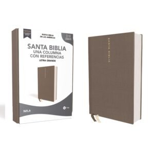 Biblia NBLA una Columna con Referencias Letra Grande Tapa Dura Tela Gris Letra Roja