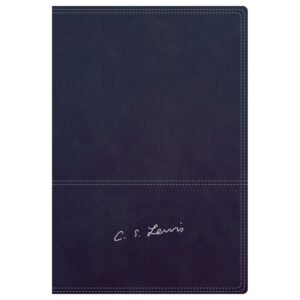Biblia RVR 1977 C.S. Lewis Piel Azul Marino con Índice Interior a Dos Colores