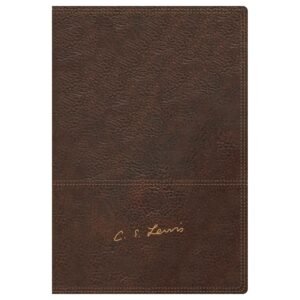 Biblia RVR 1977 C.S. Lewis Piel Café Interior a Dos Colores