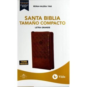 Biblia rvr60 compacta letra grande cafe con cierre