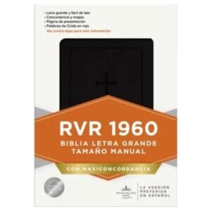 Biblia RVR 1960 Letra Grande Tamaño Manual Maxiconcordancia negro piel