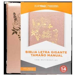 Biblia RVR 1960 Símil Piel Rosa Perla