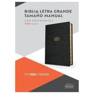 Biblia RVR1960/ Tamaño Manual Letra Grande 2023/ Negro Indice Piel Fab.