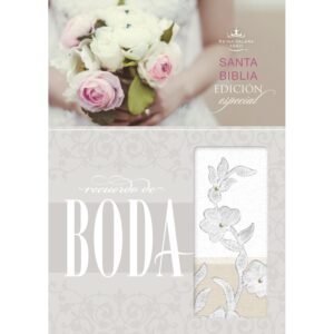 Biblia Recuerdo Boda Imitación Piel Blanco Lino Encaje [Biblia] RVR 1960