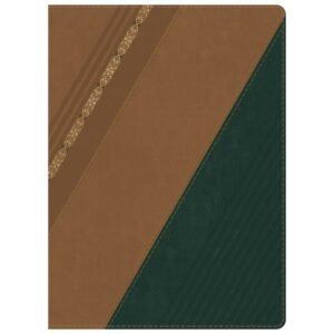 RVR 1960 Biblia de Estudio Holman, castaño/verde bosque con filigrana símil piel