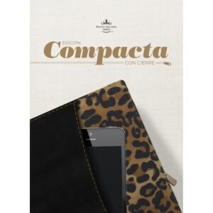 RV60 Biblia compacta con cierre Leopardo símil piel