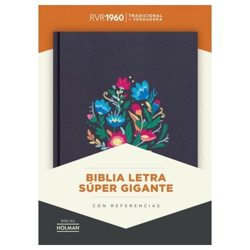 RVR 1960 Biblia Letra Súper Gigante bordado sobre tela con índice 1 RVR 1960 Biblia Letra Súper Gigante bordado sobre tela con índice