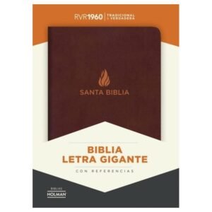 RVR 1960 Biblia Letra Gigante marrón, piel fabricada con índice