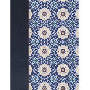 RV60 Biblia de apuntes piel fabricada Mosaico crema y azul/BH