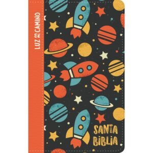 NVI Biblia Luz En Mi Camino Cohetes Multicolor Simil Piel