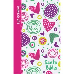 NVI Biblia Luz en mi camino corazones, multicolor símil piel