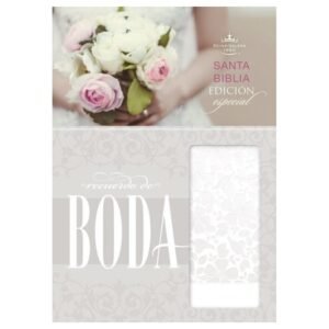 RVR 1960 Biblia Recuerdo de Boda, blanco floral símil piel