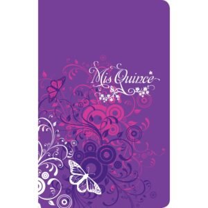 RV60 Biblia Mis Quince, amatista con mariposas símil piel/BH