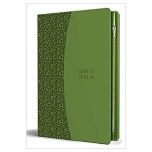 Biblia RVR 1960 Letra Grande Símil Piel Verde con Cierre