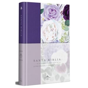 RV1960 BIBLIA FLORES MORADA LETRA GRANDE TAMAÑO MANUAL