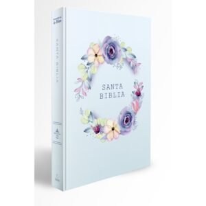 Biblia RVR 1960 Letra Grande Manual Tapa Dura Floral Azul