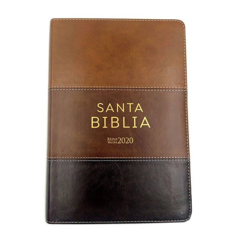 Biblia RVR 2020 Letra Grande Imitación Piel Tricolor Café 1 Biblia RVR 2020 Letra Grande Imitación Piel Tricolor Café